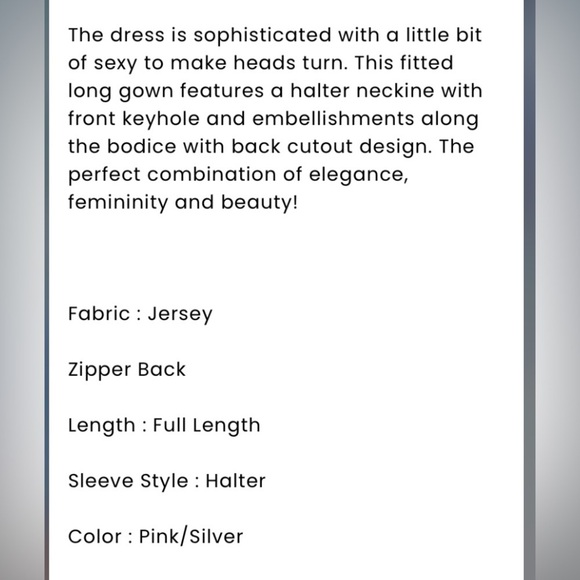 JOVANI ORIGINAL HANDMADE PINK&SILVER STUDDED RHINESTONES COUTURE LINE - Picture 16 of 16